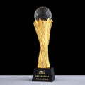 Wholesale Large Custom logo Metal Golf Trophy Designs Transparent Honor Crystal Resin Golf Trophy for Sports Competition Events