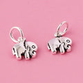 Small Handmade 925 Antique Silver Elephant Pendant Charms for Necklace Bracelet Earring Jewelry DIY Supplies