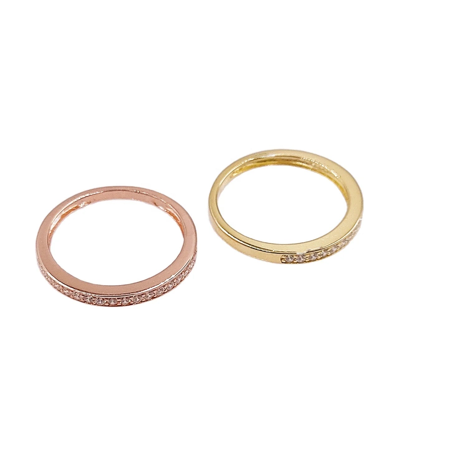 Thin Ring High Quality Classic Design Real Gold CZ Lady Rings Women Cluster Rings