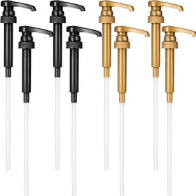 28 400 Gold Black Plastic Long Nozzle Syrup Bottle Pump Dispenser Food Grade Pump for Syrup