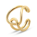 Stainless Steel 18K Gold Plated Open Irregular Circle Finger Rings Titanium Steel PVD Personalized Geometric Splice Twist Ring