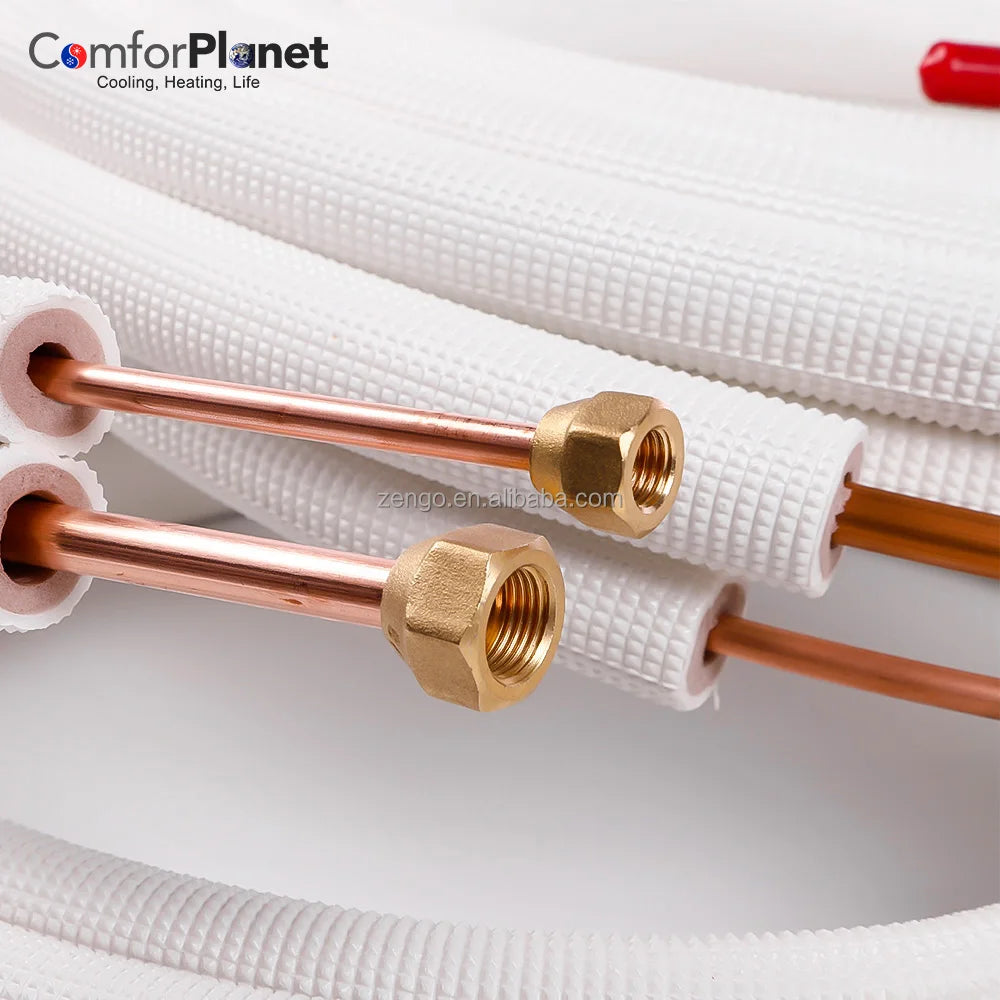 Insulated Copper Tube Pair Coil HVAC Twin Insulated Copper Pipe 3M--30M Insulated Copper Tube for Split air Conditioner Pipe Kit