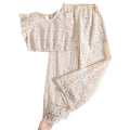 2025 New Summer Big Girls Casual Clothes Set Teenager Hollow t Shirt Pants Two Piece 8-12Y Girls Clothing Sets