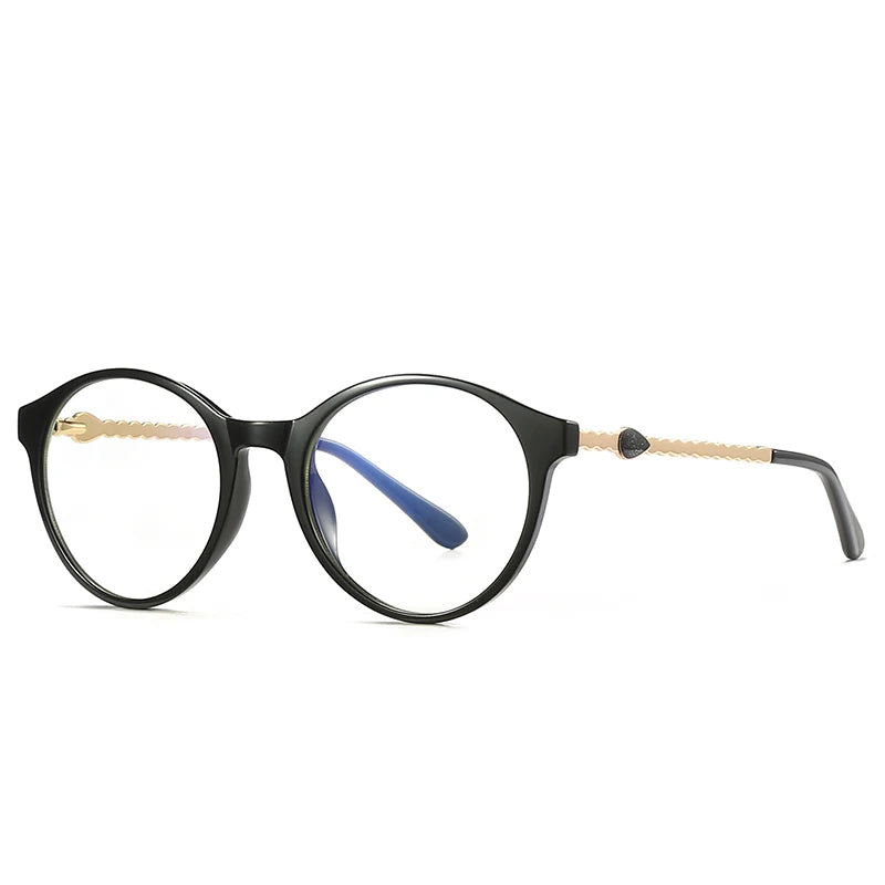Model 2066 Womens Luxury Fancy Fashion Round Anti Blue Light Spects Glasses Eyeglasses Optical Frames Wholesale