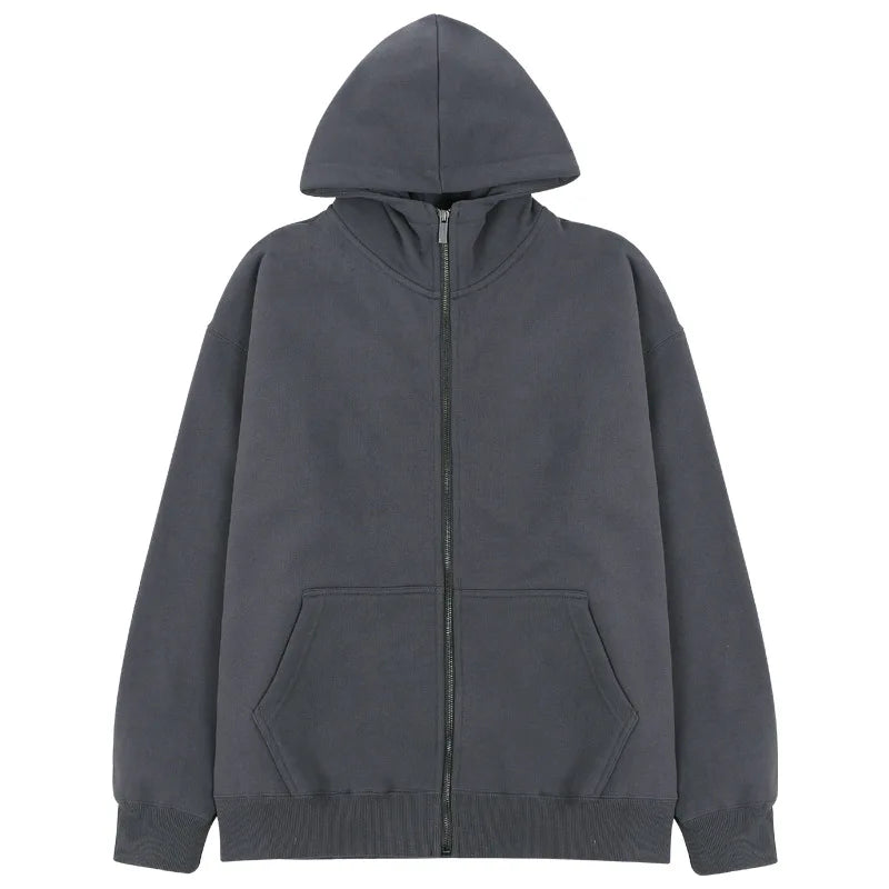 High Quality 400g Fleece Hoodie Oversized Zip Customized Logo Hooded Collar Print Pattern for Autumn Made Polyester/Cotton