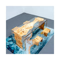 Modern Solid Wood & Resin Epoxy Customizable Restaurant Dining Table for Hotel Use Wholesale