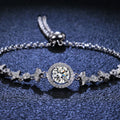 Silver 925 Original 1 Carat Round Excellent Cut Diamond Test Passed D Color Moissanite Romantic Star Bracelet for Women Wedding