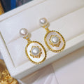 New Arrival Micro-Paved Zircon Earrings and Necklace Set Natural Freshwater Pearl Jewelry