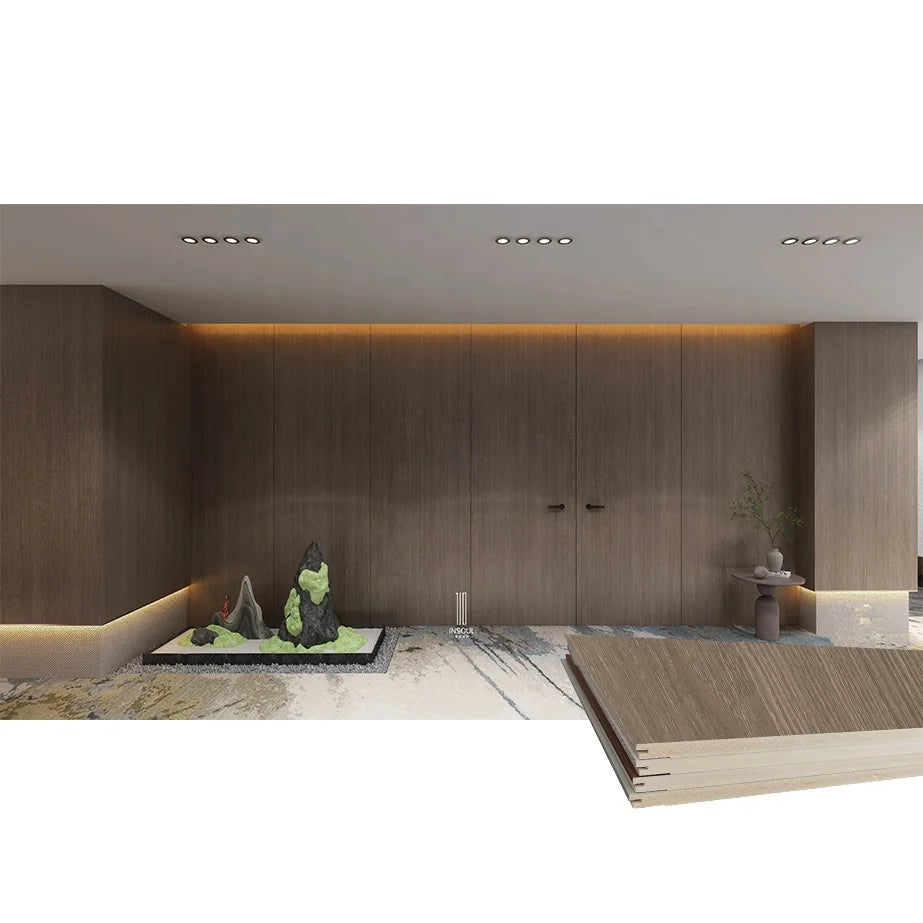 Supermarket Grey Wall Boards Wpc Spc Pvc Public Area Theater for Drawing Room Wall Panel