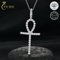 D Color VVS Moissanite Cross Pendant Egyptian Ankh Ice Out Hip Hop Festival Gift Jewelry 925 Sterling Silver Key Pendant