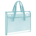 Deli PM308 Blue Large-capacity Vertical 7-grid Expanding File A4 Transparent School Information Storage Bag 24pcs Per Carton Set
