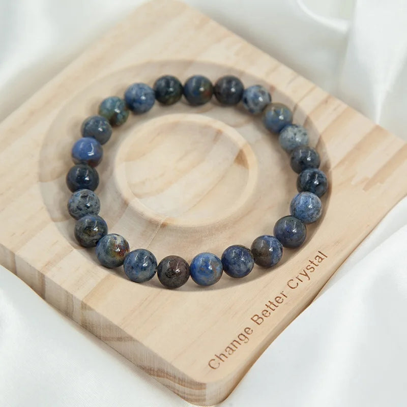 8mm Natural Gemstone Beads Sunset Stone Stretch Bracelets Semi-precious Healing Stones Unisex Fashion Jewelry Bracelet