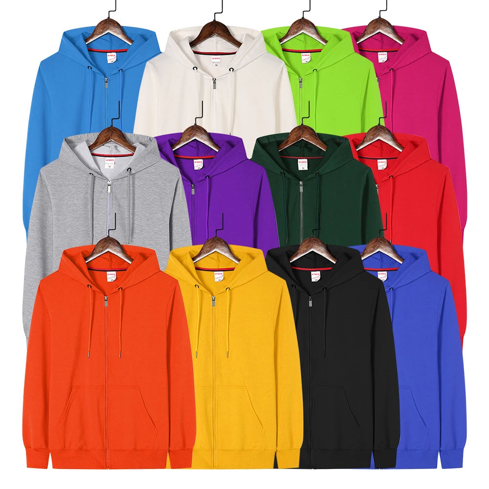 AI-MICH Wholesale Embroidery Zip up Hoodies Lightweight Men'S Zipper Hoodies Manufacturers Zip up Hoodie