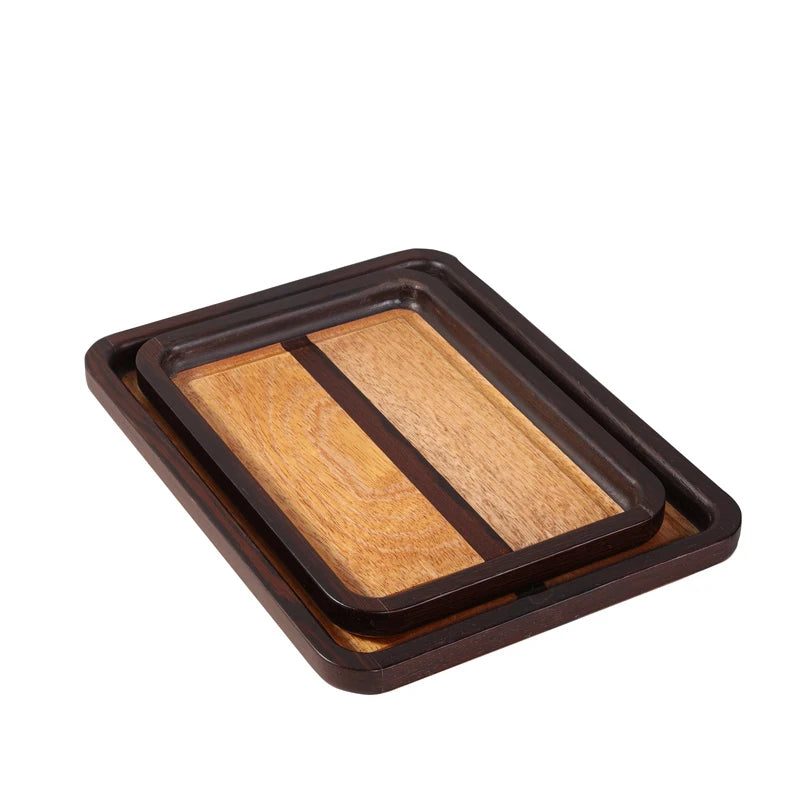 Eco-Friendly Square Serving Tray Plate Tea Bamboo Food Dish Drink Platter Multipurpose Dinner Beef Steak Fruit Snack Tray