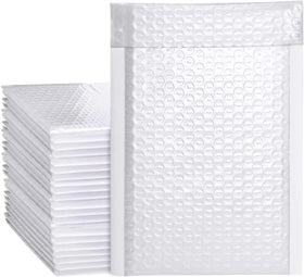2024 Hot Sale White Compostable Bubble Mailer Bubble Padded Mailer for Courier Delivery Free Customization