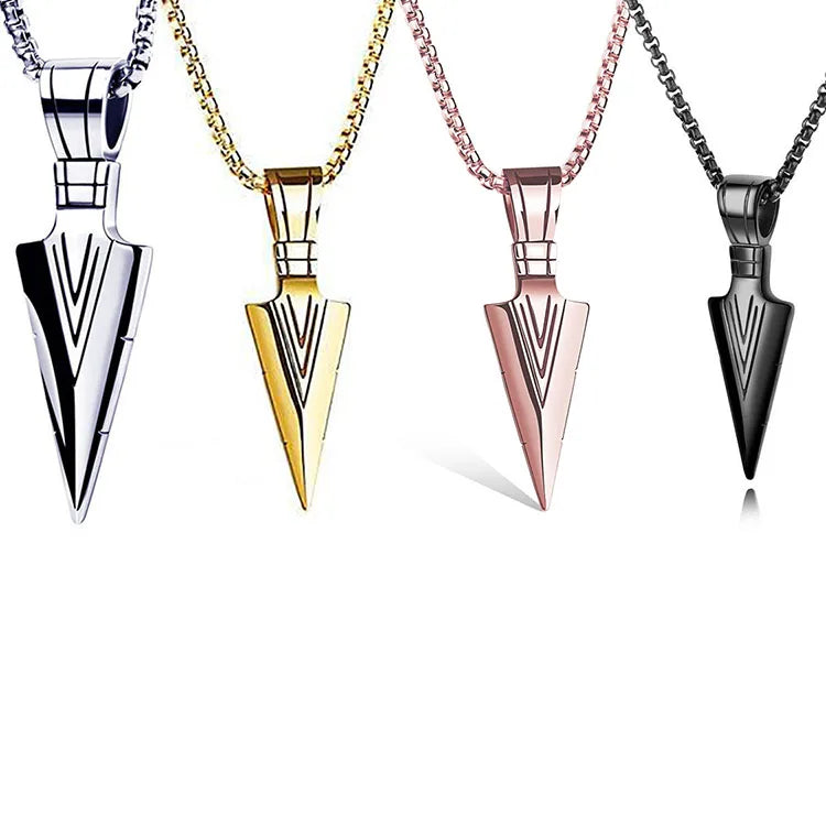 G1210 Punk Hip Hop Jewelry Necklaces Men Arrow Pendant Necklace