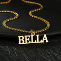 Custom Bold Name Necklace for Women Men Hiphop Style Gold Plated Stainless Steel Personalized Letter Shape for Anniversary