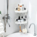 Portable Wall Mount Shower Caddy 2pack Shower Suction Caddy Plastic Corner Shelf Bathroom Storage Basket Shower Organizer