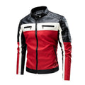 Cheap Price Men's Faux Leather Motorcycle Jacket Waterproof Windproof Stand Collar Vintage Style
