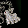 Wholesale Moissanite Zircon Hiphop Iced Out 925 Sterling Silver Animal Jewelry Monkey Gorilla Pendant