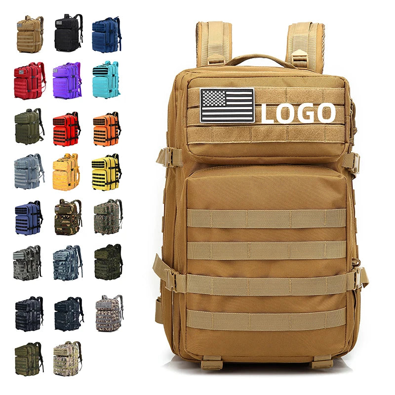 45L Large Capacity Tactical Backpack Zipper Closure Polyester Internal Frame Multiple Colors for Fashionable Hunting Bag Sale!