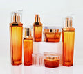 Wholesale Skin Care Packaging 30g 50g Cylinder Screw Cap Screen Printed Face Cream Jar Empty Glass Cosmetic Bottle Set