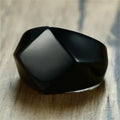 DUYIZHAO Hip Hop Jewelry Gold Plated Rhombus Ring Stainless Steel Band Tarnish Free Accessory Gift for Men and Women