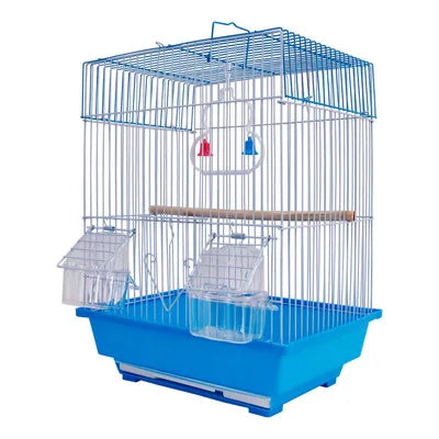 2024 New Design B007 Solid Pattern Metal Bird Cage with Plastic Trays Low MOQ OEM Iron Animal Cages