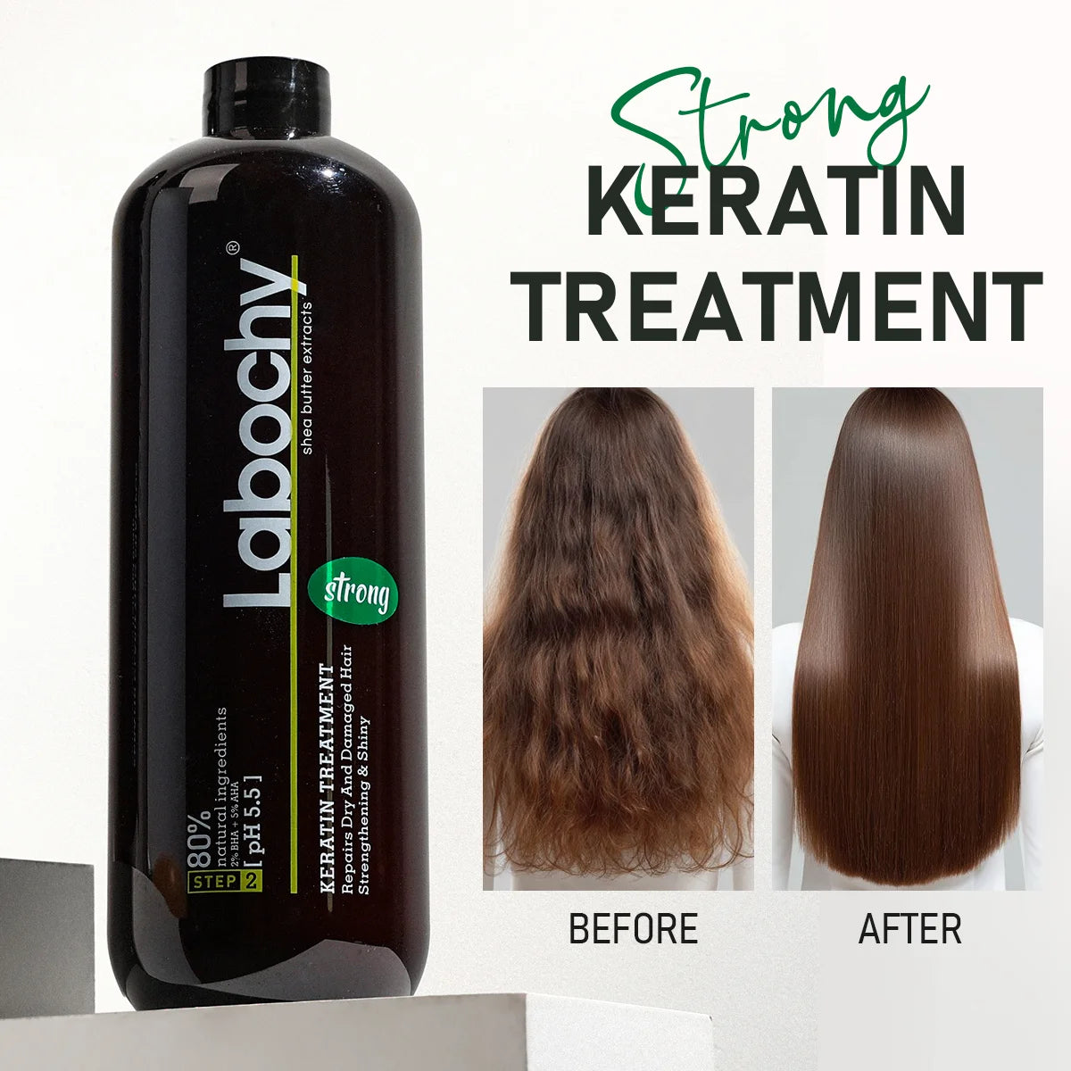 Labochy Professional Hair Care in Stock Anti-Frizz Keratin Treatment Collagen Vegan Nourishing Hair-Repairing Features