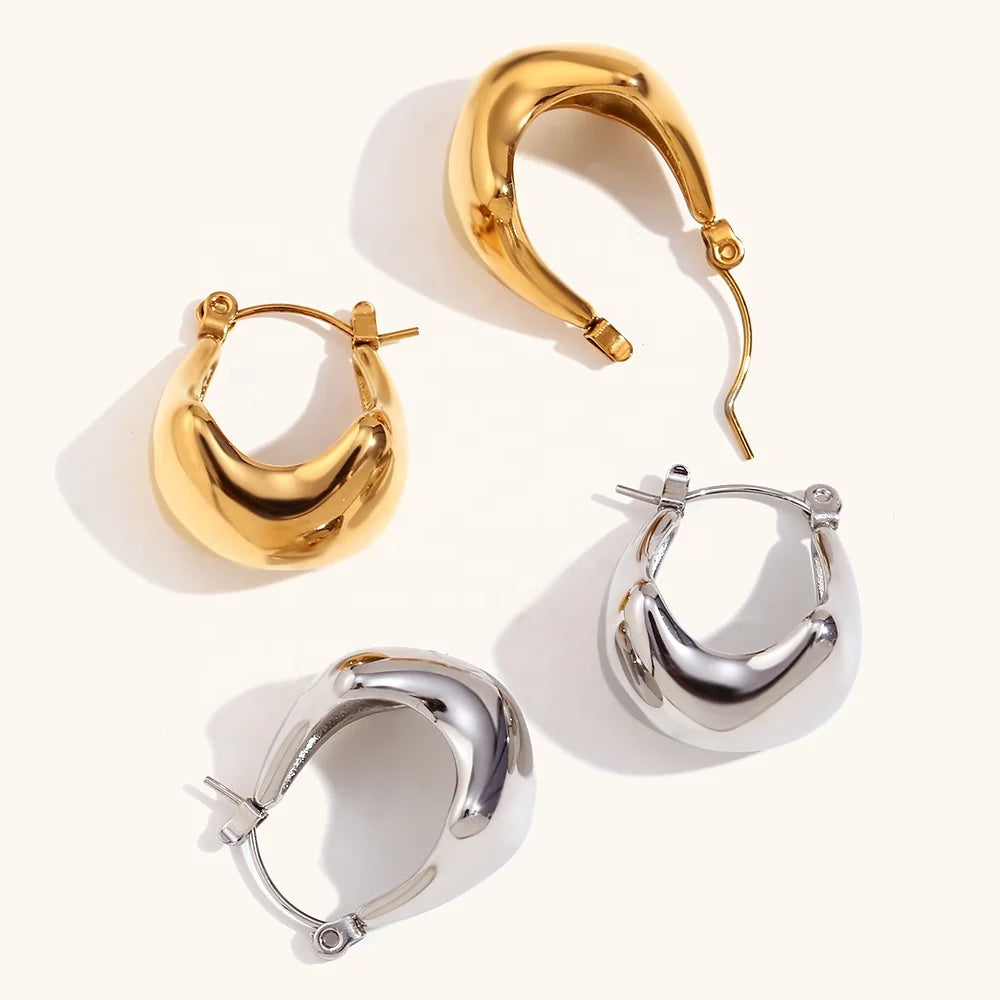 Dingran Fashion Jewelry Earring Stainless Steel Hollow Out Handbag Design Hoop Earrings for Women