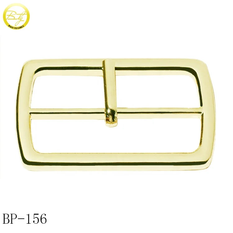 Classic Rectangle Shape Gold Plated Zinc Roller Buckle Adjustable Straps Hardware Pin Belt Buckles for Suitcase