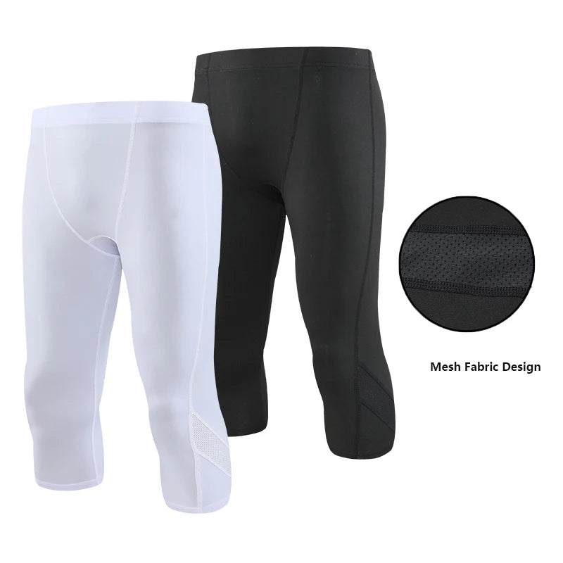 Quick Dry Elasticity Compression Jogger Base Layer Pants Sport Wear Gym Custom Men 3/4 Leggings Tight