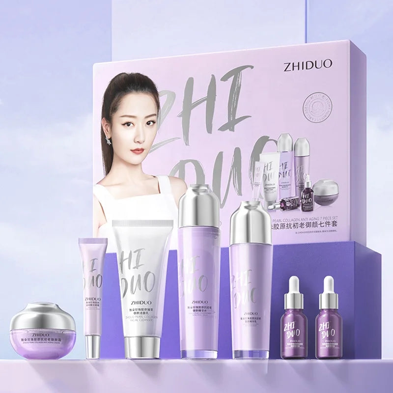ZHIDUO OEM Private Label Moisturizing Brightening Skin Organic Vegan Face Care Whitening Skin Care Set