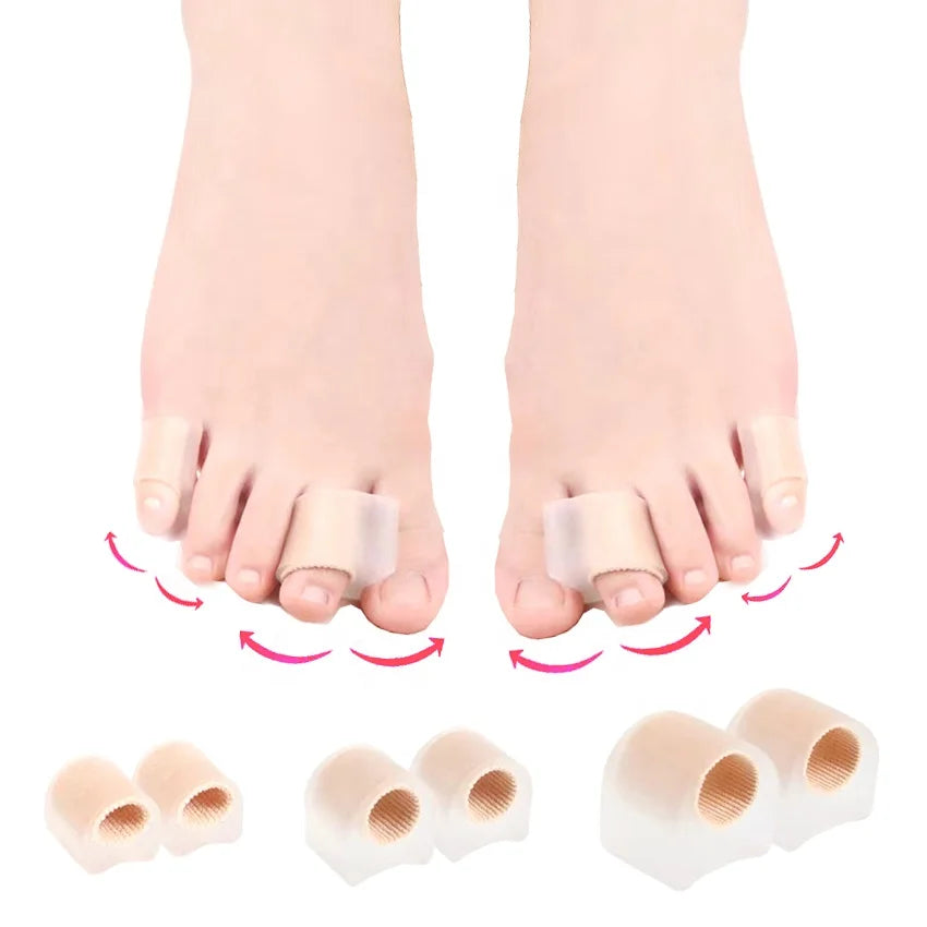 MediFootCare Update No-Slip Fabric Toe Separator Bunion Corrector Hallux Valgus Relief Gel Toe Spacer for Overlapping  HA00787