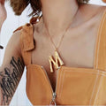 Fashion Gold Plated 26 English Alphabet Pendant 26 Letters Necklace for Women
