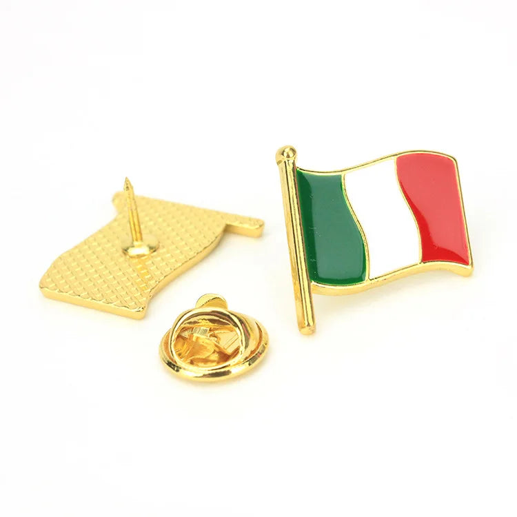 2022 Hot Selling Factory Price Italy Flag Enamel Pin Art Badges Brooch Cute Hard Enamel Lapel Pin