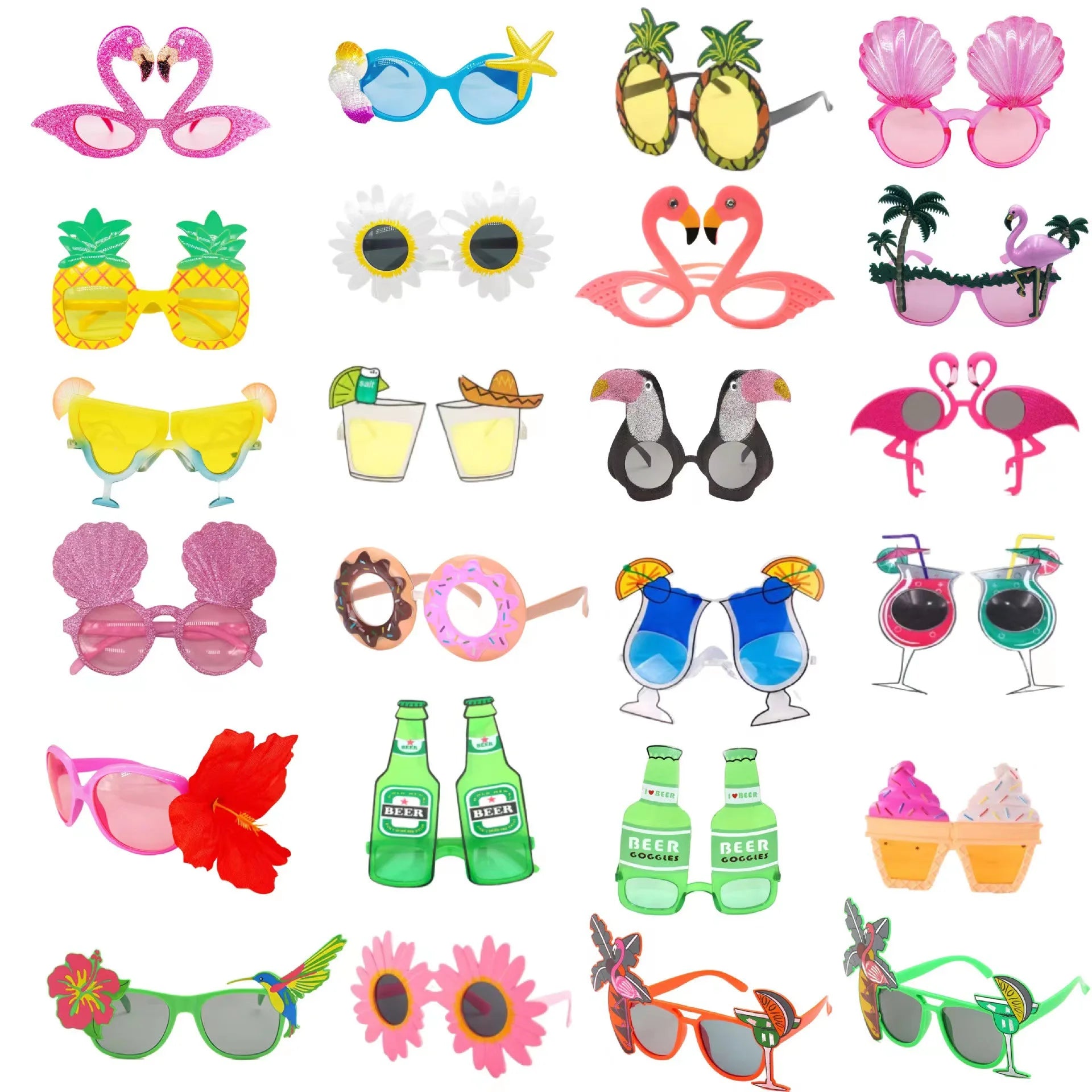 DAMAI Party Sunglasses Funny Hawaiian Glasses Tropical Fancy Dress Props Summer Kid Party Favors Beach Party Supplies Decoration