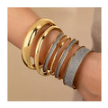 Wholesale 4-Piece Set of New Glitter Geometric Coarse Wind Bracelets Exaggerated Minimic Fashion Bangles Suit