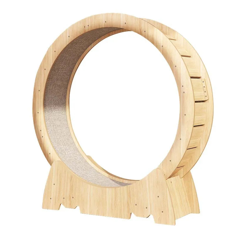 Factory Wholesale Indoor Original Color OEM&ODM Solid Wood Premium Quality Cat Treadmill Silent Cat Running Wheel for Fitness