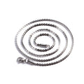 316L Surgical Stainless Steel Shiny 2.0mm/3.0mm Width Rectangular Long Shape Boston Style Chain Necklaces