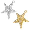Shiny 23.5*19mm Gold Pave Star Pendant Brass Zircon Star Pendant for DIY Necklace Jewelry Accessories