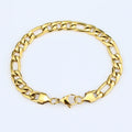 Manufacture Wholesale Hot Sale Jewelry 7.5mm Chunky Gold 316l Figaro Chain Bracelet Men