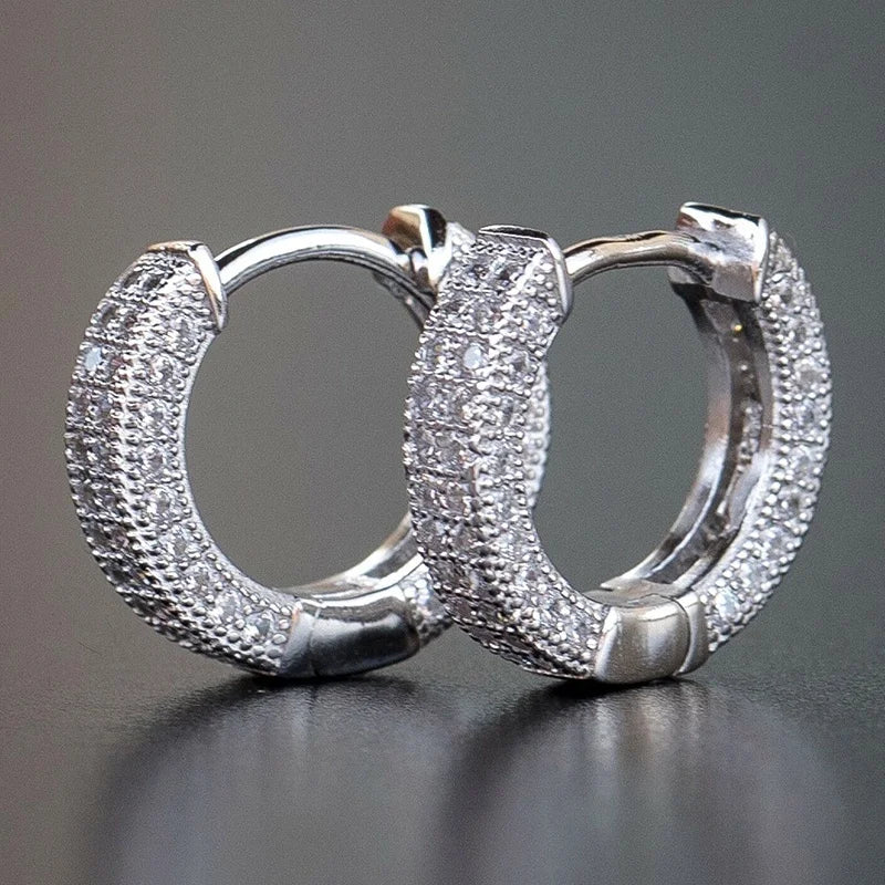 CAOSHI Newest Punk Gold Hoop Earrings Stripes Huggie Earrings Fashion Circle Earrings for Men Women