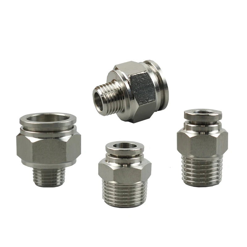 Metal Adapter Pneumatic Connector 304 Stainless Steel Quick Plug-in Pneumatic Connector Pneumatic Fitting Connector