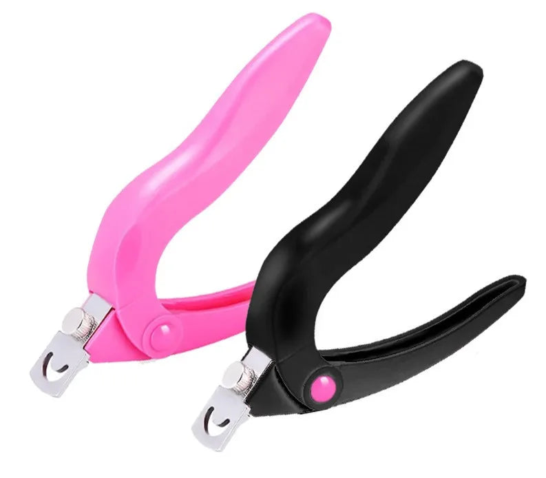 Pink Adjustable Acrylic False Nail Clipper Cutter Plastic Handle for Salon Home Nail Art Beauty Design DIY