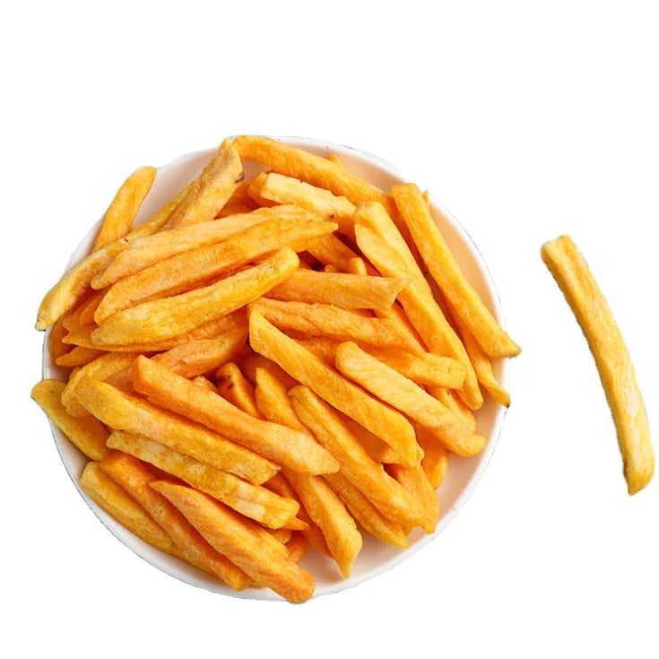 Low Temperature Vacuum Fried VF Fruits Dried Yellow Red Potato Strips Crisp Healthy Snacks