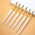 Wholesale Round Head White Gold Wooden Handle Pinceles Crimped Original Sable 100% Pure Kolinsky Nail Art Acrylic Brushes