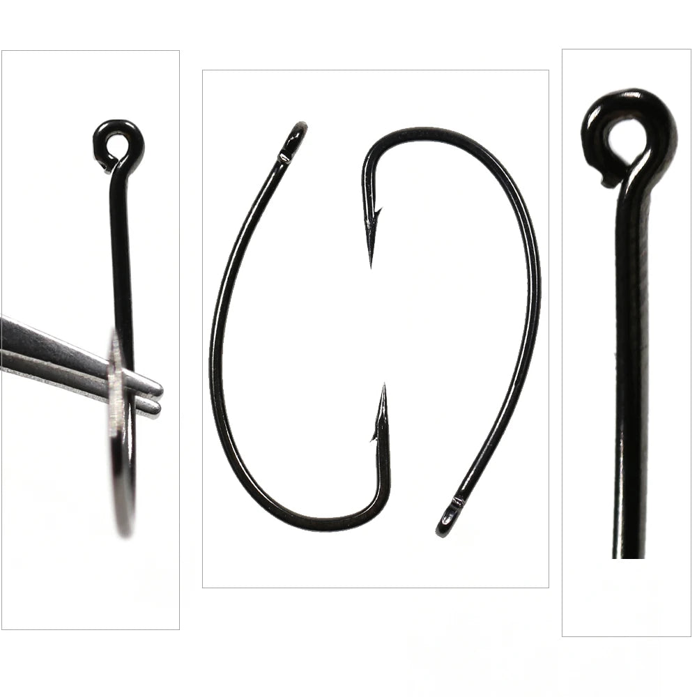 Wholesale Carp Fishing Hooks High Carbon Steel Fishhooks Matt Black Barbed Curve Shank Gripper Style Carp Hooks
