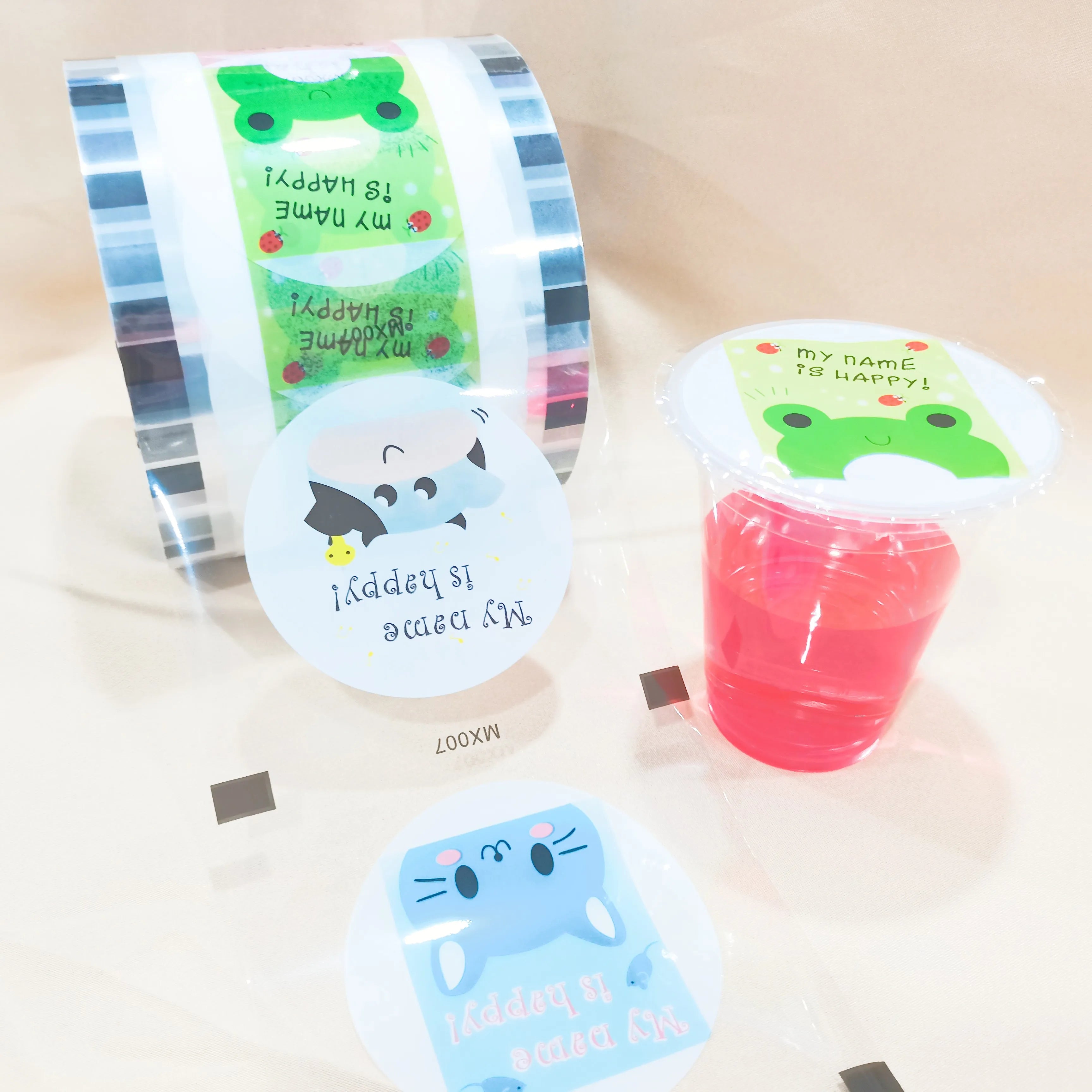 Ready Spot Wholesale PP Plastic Cup for Coffee Milk Tea Fruit Juice Drinks with Sealing Packaging Film