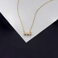 Milskye Classic Design Jewelry 18k Gold Plated Sterling Silver Diamond Three Stone Necklace